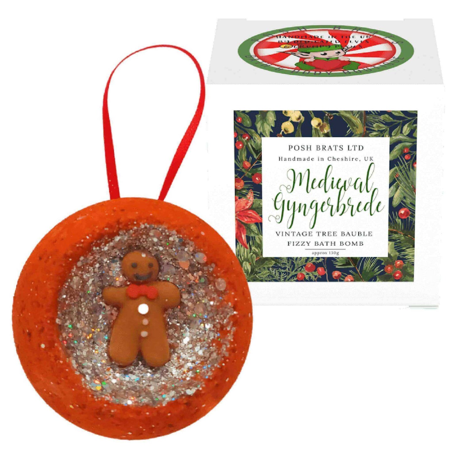 Christmas Medieval Gyngerbrede Gift Boxed Bauble Bath Bomb